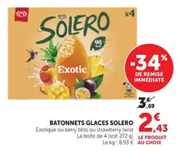 Bi1 Solero Batonnets glaces offre