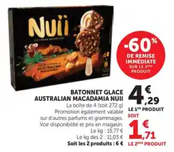 Bi1 Nuii Batonnet glace australian macadamia offre