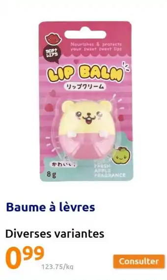 Action Baume à lèvres offre