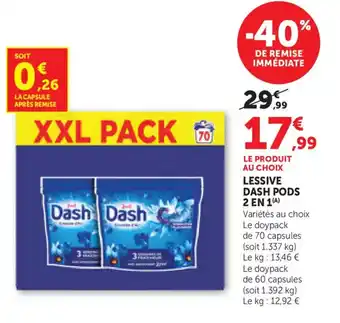 Dash Lessive Pods 2 en 1