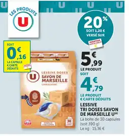 Bi1 LESSIVE tri doses savon de marseille offre