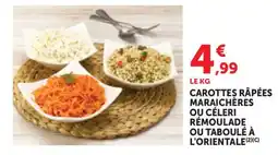 Bi1 Carottes râpées maraichères ou céleri rémoulade ou taboulé à l'orientale offre