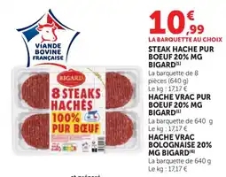 Bi1 Bigard Steak hache pur boeuf 20% mg offre