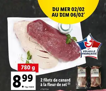 Lidl 2 Filets de canard à la fleur de sel offre