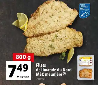 Lidl Filets de limande du nord MSC meunière offre