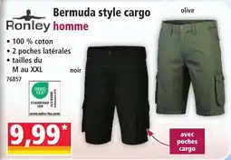 Norma Ronley Bermuda style cargo homme offre