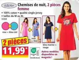 Norma Elle Nor Chemises de nuit, 2 pièces femme offre