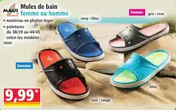 Norma Maui Mules de bain femme ou homme offre