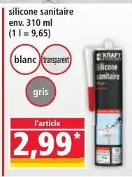 Norma Silicone sanitaire offre