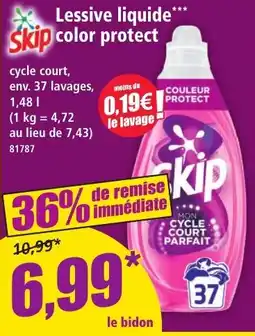 Norma Skip Lessive liquide color protect offre