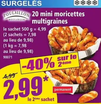 Norma Poulaillon 20 mini moricettes multigraines offre