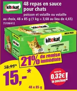 Norma Kitekat 48 repas en sauce pour chats offre