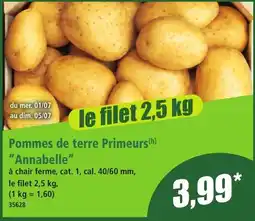 Norma Pommes de terre Primeurs Annabelle offre