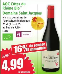 Norma Aoc Côtes du Rhône Bio Domaine Saint Jacques offre