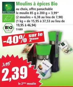 Norma Bio Sonne Moulins à épices Bio offre