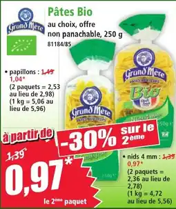 Norma Grand Mere Pâtes Bio offre