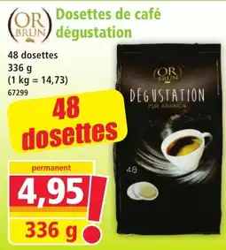 Norma Or Brun Dosettes de café dégustation offre