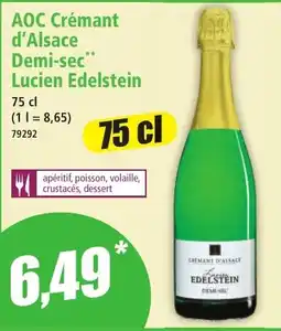 Norma Aoc Crémant d'Alsace Demi-sec Lucien Edelstein offre