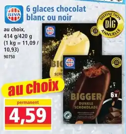 Norma 6 glaces chocolat blanc ou noir offre