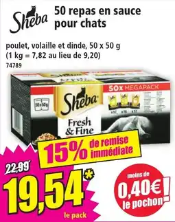 Norma Sheba 50 repas en sauce pour chats offre
