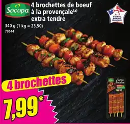 Norma Socopa 4 brochettes de boeuf à la provençale extra tendre offre