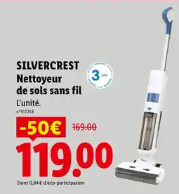 Lidl SILVERCREST Nettoyeur de sols sans fil offre