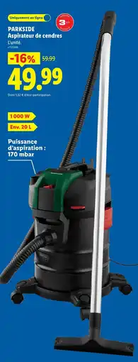 Lidl PARKSIDE Aspirateur de cendres offre