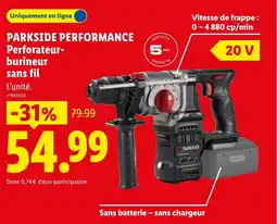 Lidl PARKSIDE PERFORMANCE Perforateur- burineur sans fil offre