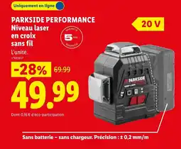 Lidl PARKSIDE PERFORMANCE Niveau laser en croix sans fil offre