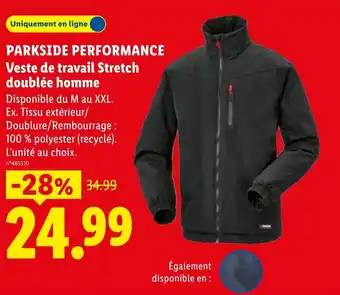 Lidl PARKSIDE PERFORMANCE Veste de travail Stretch doublée homme offre