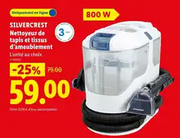 Lidl SILVERCREST Nettoyeur de tapis et tissus d'ameublement offre
