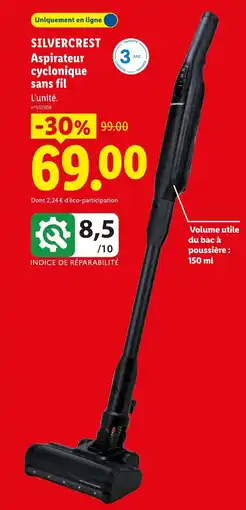 Lidl SILVERCREST Aspirateur cyclonique sans fil offre