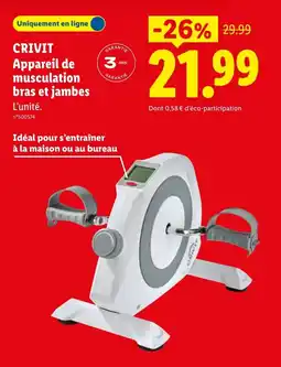 Lidl CRIVIT Appareil de musculation bras et jambes offre