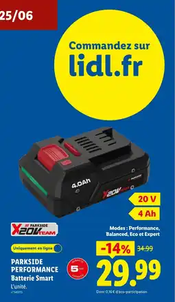 Lidl PARKSIDE PERFORMANCE Batterie Smart offre