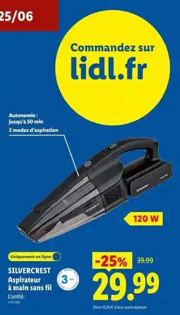 Lidl SILVERCREST Aspirateur à main sans fil offre