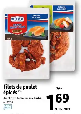 Lidl Filet de poulet épicés offre