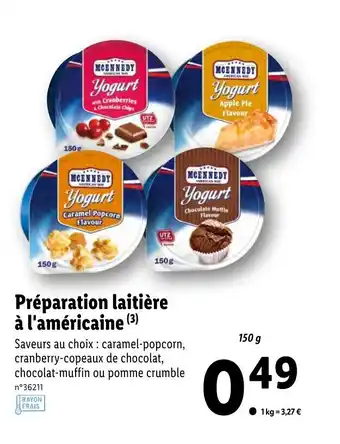 Lidl Préparation laitière à l'américaine offre