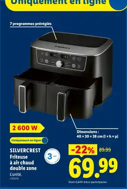 Lidl SILVERCREST Friteuse à air chaud double zone offre
