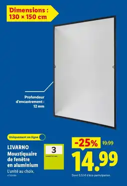 Lidl LIVARNO Moustiquaire de fenêtre en aluminium offre
