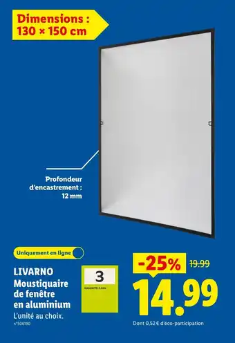 LIVARNO Moustiquaire de fenêtre en aluminium