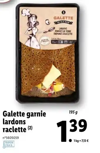 Galette garnie lardons raclette