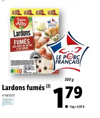 Lidl Lardons fumés offre