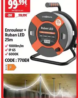 Screwfix Enrouleur + ruban led 25m offre