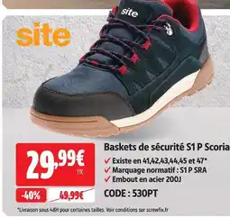 Screwfix Site baskets de sécurité s1 p scoria offre