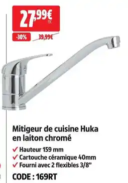 Screwfix Huka mitigeur de cuisine en laiton chromé offre