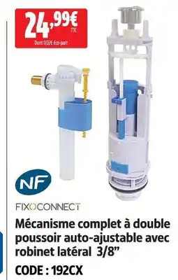 Screwfix Fixo connect mécanisme complet à double poussoir auto-ajustable avec robinet latéral 3/8” offre
