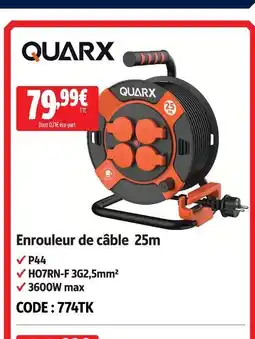 Screwfix Quarx enrouleur de câble 25m offre