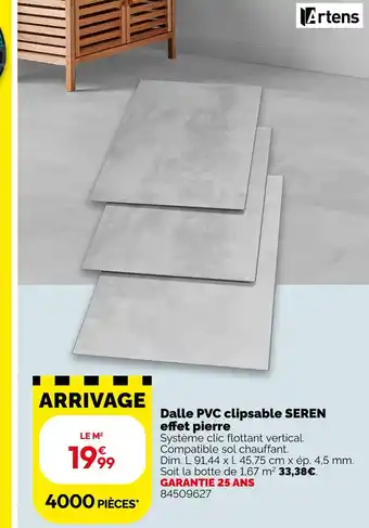 Artens dalle pvc clipsable seren effet pierre