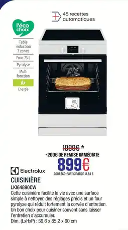 Extra Electrolux cuisinière offre