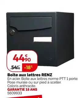 Weldom Renz boîte aux lettres offre